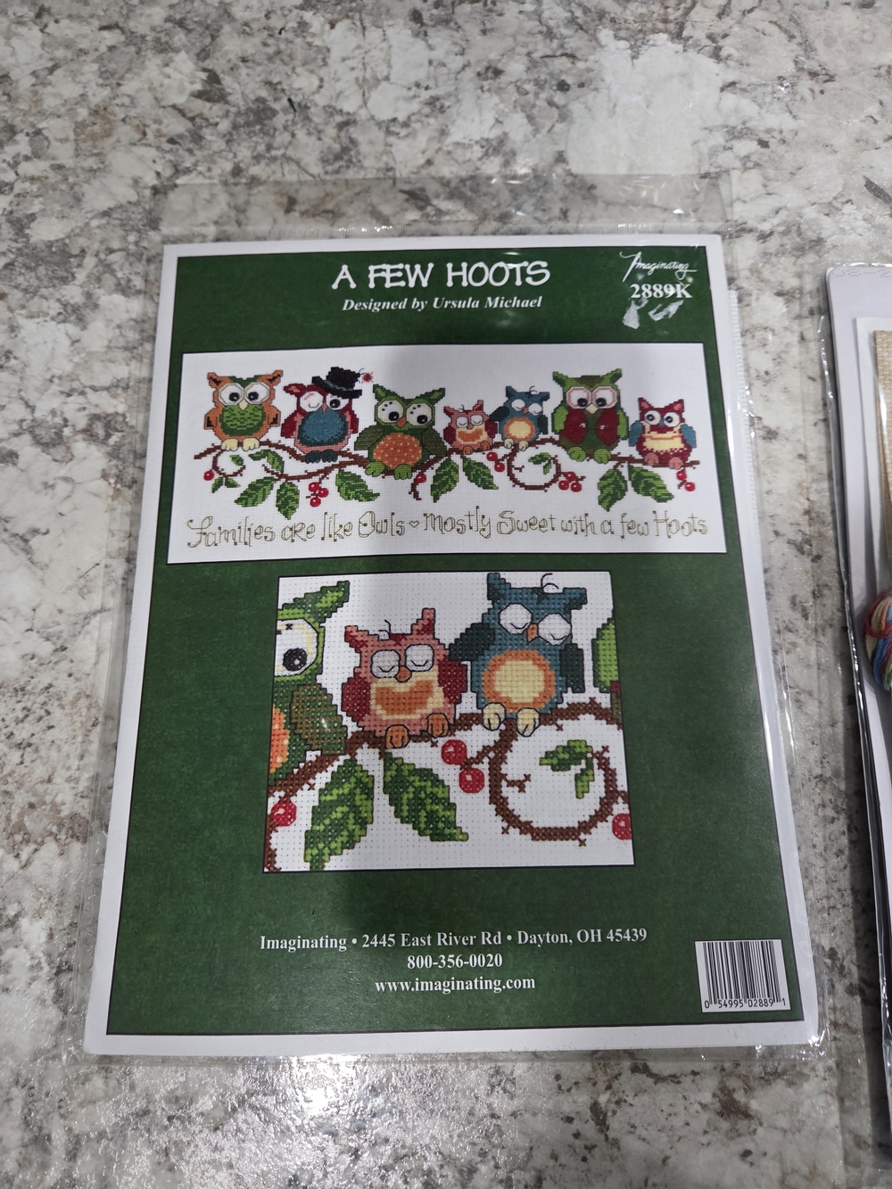 A Few Hoots Cross Stitch Pattern - Colorful Owl Family NWT Grandma Hobbies